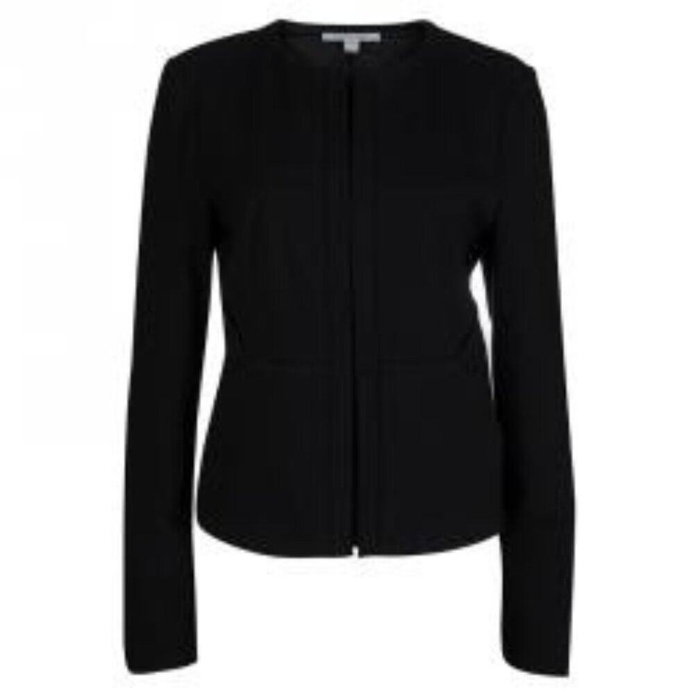 Diane Von Furstenberg Jacket Blazer Women 12 Black Business Designer Trendy